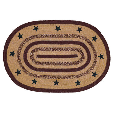Potomac Jute Braided Rug Oval Stencil Stars 20